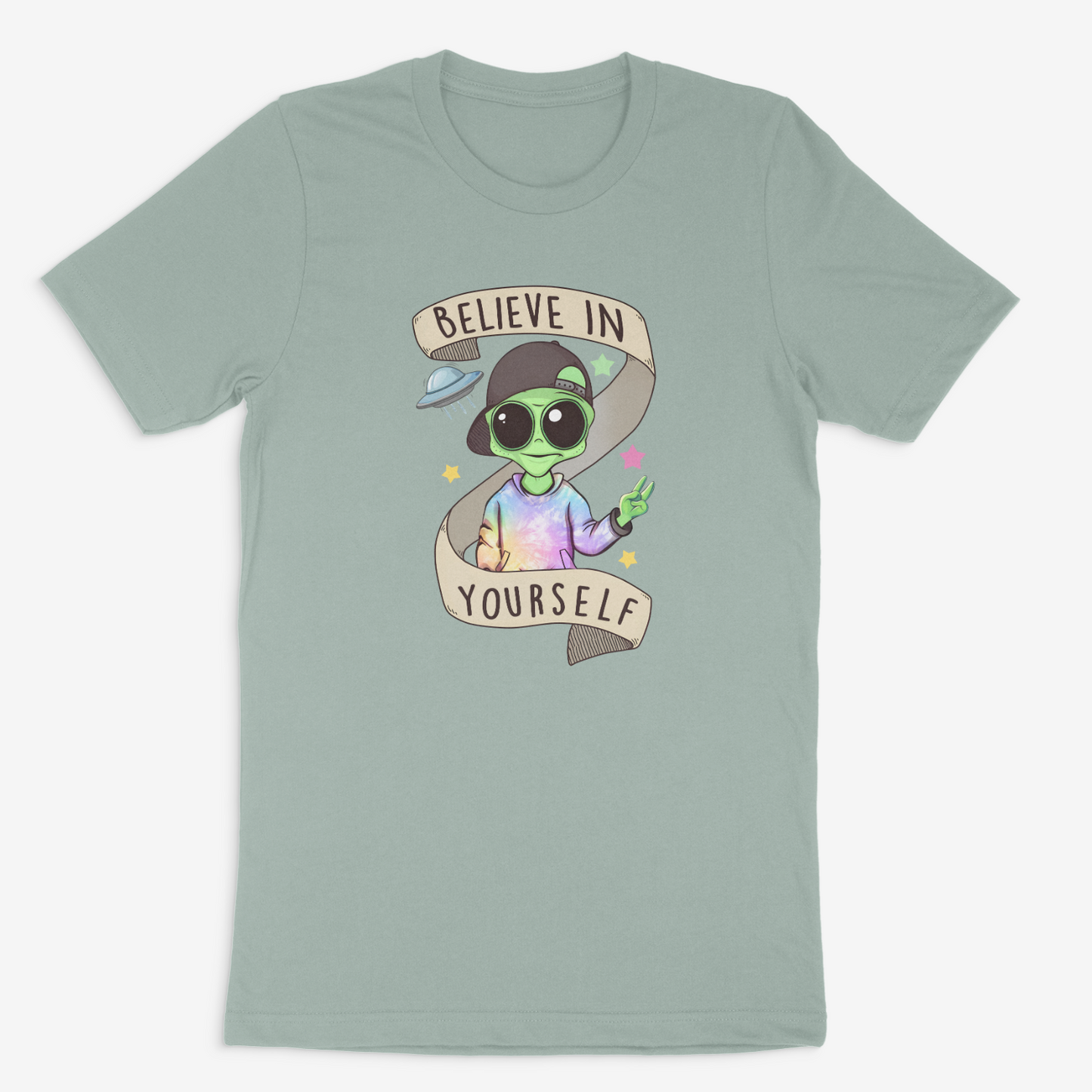 Believe in Yourself Alien Tee: Cosmic Confidence Unleashed