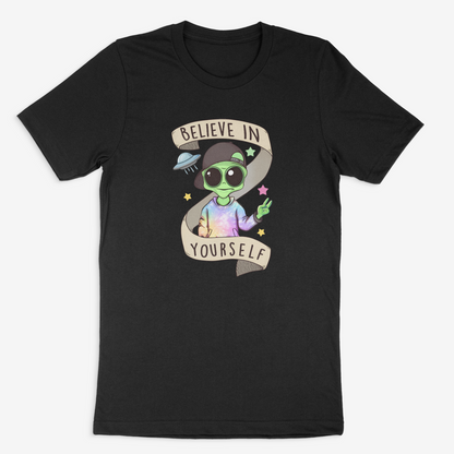 Believe in Yourself Alien Tee: Cosmic Confidence Unleashed